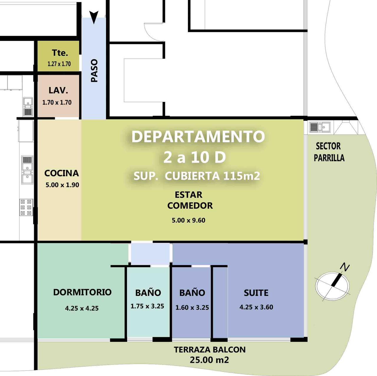 Plano del departamento 2D